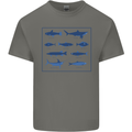 Fish Species Fishing Fisherman Shark Kids T-Shirt Childrens Charcoal