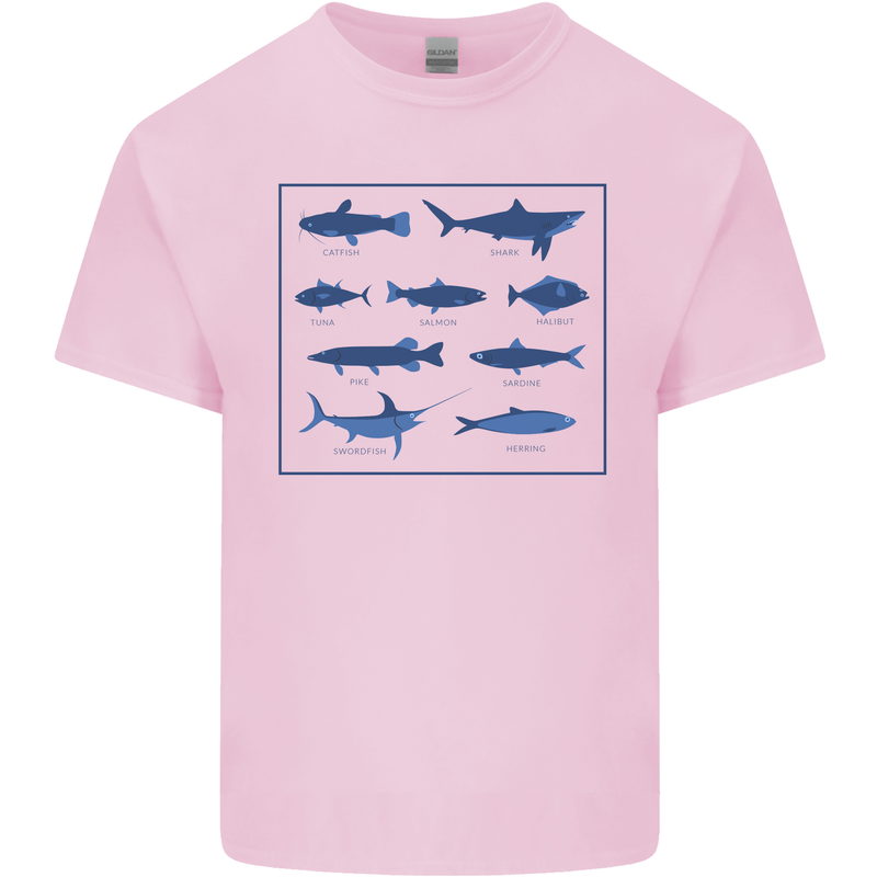 Fish Species Fishing Fisherman Shark Kids T-Shirt Childrens Light Pink