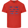 Fish Species Fishing Fisherman Shark Kids T-Shirt Childrens Red