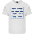 Fish Species Fishing Fisherman Shark Kids T-Shirt Childrens White