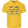 Fish Species Fishing Fisherman Shark Kids T-Shirt Childrens Yellow