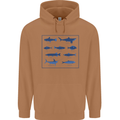 Fish Species Fishing Fisherman Shark Mens 80% Cotton Hoodie Caramel Latte