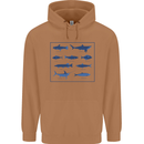 Fish Species Fishing Fisherman Shark Mens 80% Cotton Hoodie Caramel Latte