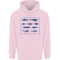 Fish Species Fishing Fisherman Shark Mens 80% Cotton Hoodie Light Pink
