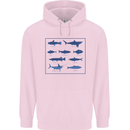 Fish Species Fishing Fisherman Shark Mens 80% Cotton Hoodie Light Pink