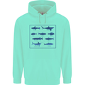 Fish Species Fishing Fisherman Shark Mens 80% Cotton Hoodie Peppermint