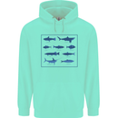 Fish Species Fishing Fisherman Shark Mens 80% Cotton Hoodie Peppermint