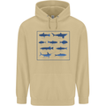Fish Species Fishing Fisherman Shark Mens 80% Cotton Hoodie Sand