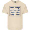 Fish Species Fishing Fisherman Shark Mens Cotton T-Shirt Tee Top Natural