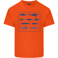 Fish Species Fishing Fisherman Shark Mens Cotton T-Shirt Tee Top Orange