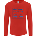 Fish Species Fishing Fisherman Shark Mens Long Sleeve T-Shirt Red