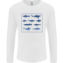 Fish Species Fishing Fisherman Shark Mens Long Sleeve T-Shirt White