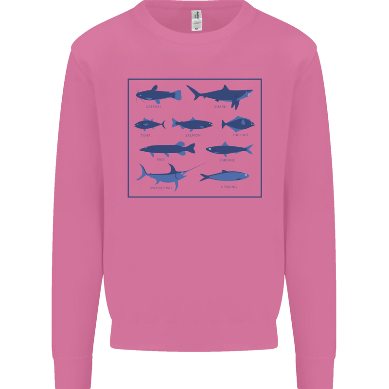 Fish Species Fishing Fisherman Shark Mens Sweatshirt Jumper Azalea