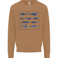 Fish Species Fishing Fisherman Shark Mens Sweatshirt Jumper Caramel Latte