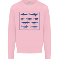 Fish Species Fishing Fisherman Shark Mens Sweatshirt Jumper Light Pink