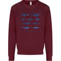 Fish Species Fishing Fisherman Shark Mens Sweatshirt Jumper Maroon