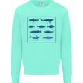 Fish Species Fishing Fisherman Shark Mens Sweatshirt Jumper Peppermint