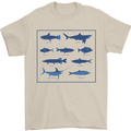 Fish Species Fishing Fisherman Shark Mens T-Shirt 100% Cotton Sand