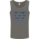 Fish Species Fishing Fisherman Shark Mens Vest Tank Top Charcoal