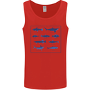 Fish Species Fishing Fisherman Shark Mens Vest Tank Top Red