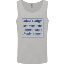 Fish Species Fishing Fisherman Shark Mens Vest Tank Top Sports Grey