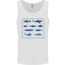 Fish Species Fishing Fisherman Shark Mens Vest Tank Top White