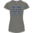 Fish Species Fishing Fisherman Shark Womens Petite Cut T-Shirt Charcoal