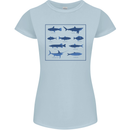 Fish Species Fishing Fisherman Shark Womens Petite Cut T-Shirt Light Blue