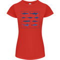Fish Species Fishing Fisherman Shark Womens Petite Cut T-Shirt Red