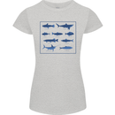 Fish Species Fishing Fisherman Shark Womens Petite Cut T-Shirt Sports Grey