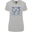 Fish Species Fishing Fisherman Shark Womens Wider Cut T-Shirt Sports Grey