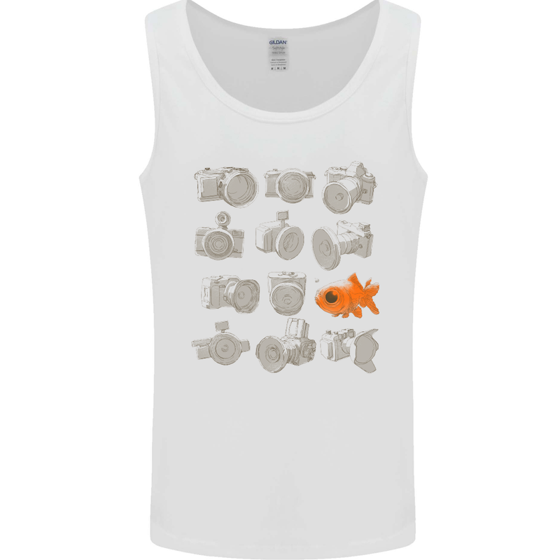 Fisheye Photography Funny Photographer Lens Mens Vest Tank Top White