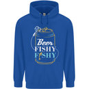 Fishing Beer Here Fishy Fisherman Funny Mens 80% Cotton Hoodie Royal Blue