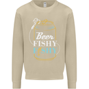 Fishing Beer Here Fishy Fisherman Funny Mens Sweatshirt Jumper Sand