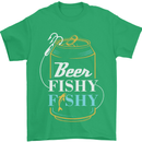 Fishing Beer Here Fishy Fisherman Funny Mens T-Shirt Cotton Gildan Irish Green
