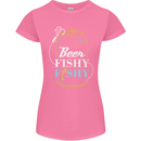 Fishing Beer Here Fishy Fisherman Funny Womens Petite Cut T-Shirt Azalea