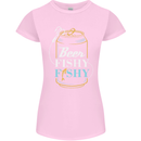 Fishing Beer Here Fishy Fisherman Funny Womens Petite Cut T-Shirt Light Pink