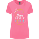 Fishing Beer Here Fishy Fisherman Funny Womens Wider Cut T-Shirt Azalea