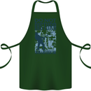 Fishing Do Not Disturb Funny Fisherman Cotton Apron 100% Organic Forest Green
