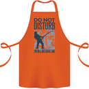 Fishing Do Not Disturb Funny Fisherman Cotton Apron 100% Organic Orange