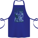 Fishing Do Not Disturb Funny Fisherman Cotton Apron 100% Organic Royal Blue