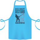 Fishing Do Not Disturb Funny Fisherman Cotton Apron 100% Organic Turquoise