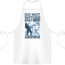 Fishing Do Not Disturb Funny Fisherman Cotton Apron 100% Organic White