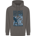 Fishing Do Not Disturb Funny Fisherman Mens 80% Cotton Hoodie Charcoal
