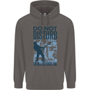 Fishing Do Not Disturb Funny Fisherman Mens 80% Cotton Hoodie Charcoal