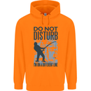 Fishing Do Not Disturb Funny Fisherman Mens 80% Cotton Hoodie Orange