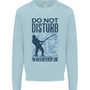 Fishing Do Not Disturb Funny Fisherman Mens Sweatshirt Jumper Light Blue