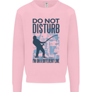Fishing Do Not Disturb Funny Fisherman Mens Sweatshirt Jumper Light Pink