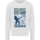 Fishing Do Not Disturb Funny Fisherman Mens Sweatshirt Jumper White