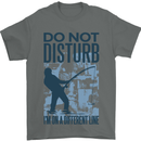 Fishing Do Not Disturb Funny Fisherman Mens T-Shirt Cotton Gildan Charcoal
